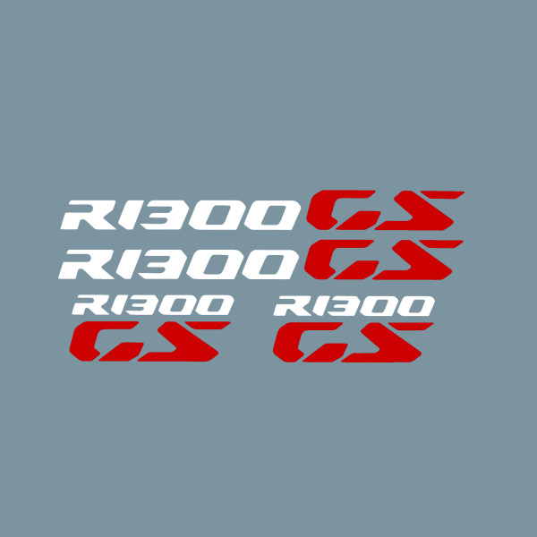 Pyramid Plastics Pyramid decals | bmw r 1300 gs logo | white & red | set of 4